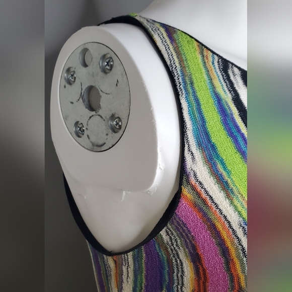 MISSONI size 42 -midi knit dress- colorful striped-sleveless - Picture 8 of 10